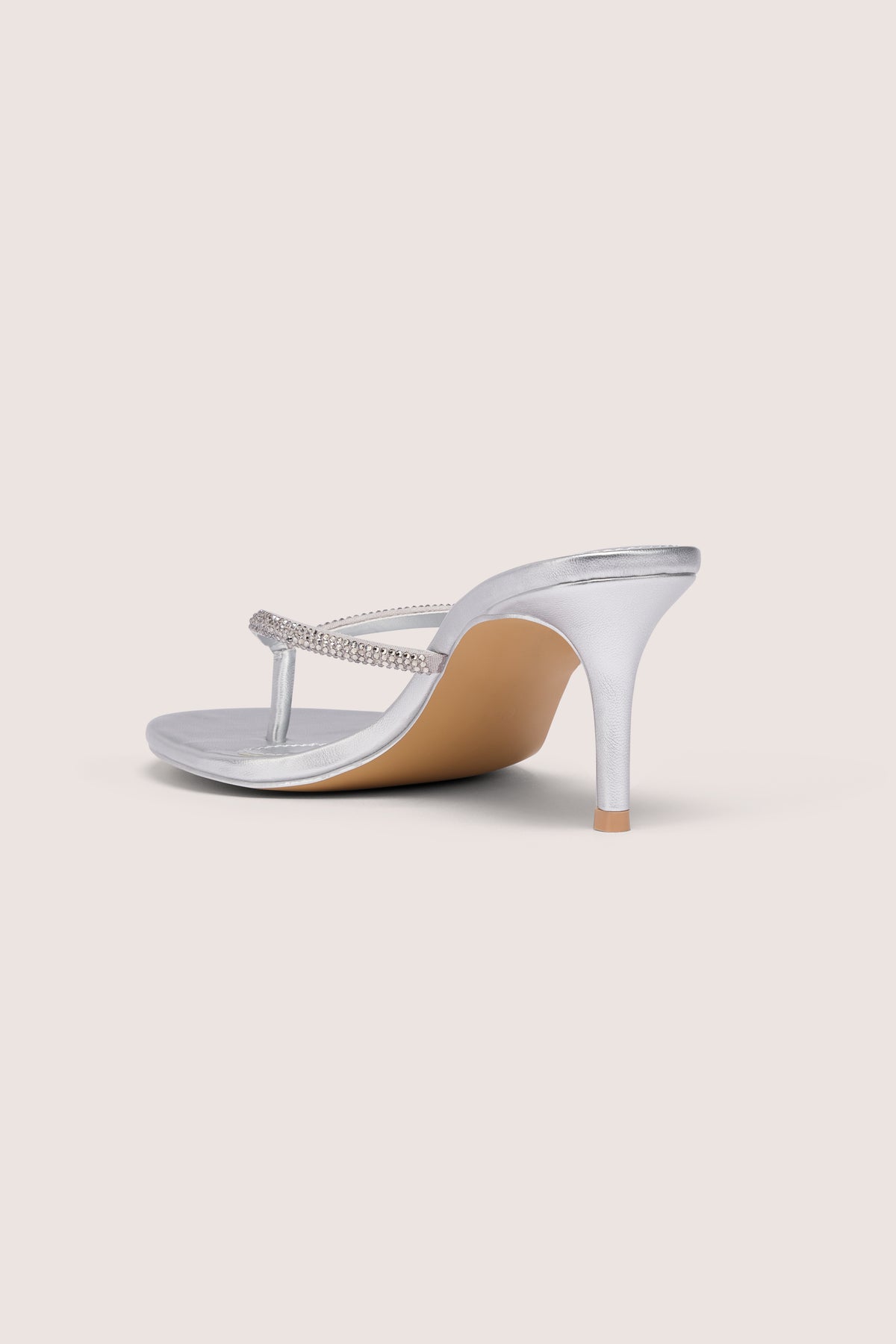 Heeled Sandal  in Silver - 2
