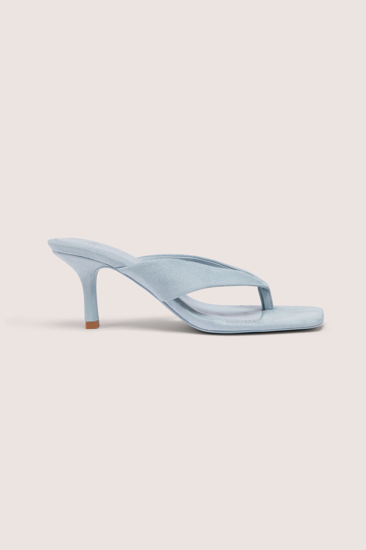 ⁣⁢Sandalen mit Absatz und Zehensteg in Arctic Blue⁤⁣