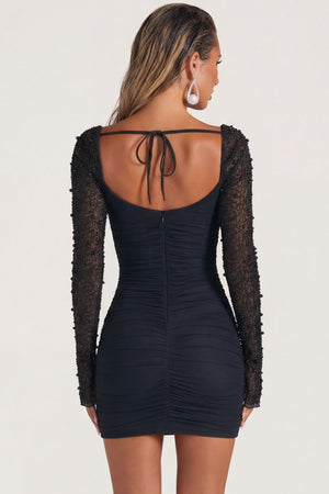st germain embellished long sleeve mini dress Oh Polly St. Germain Women's Embellished Long Sleeve Mini Dress In Black Size 8