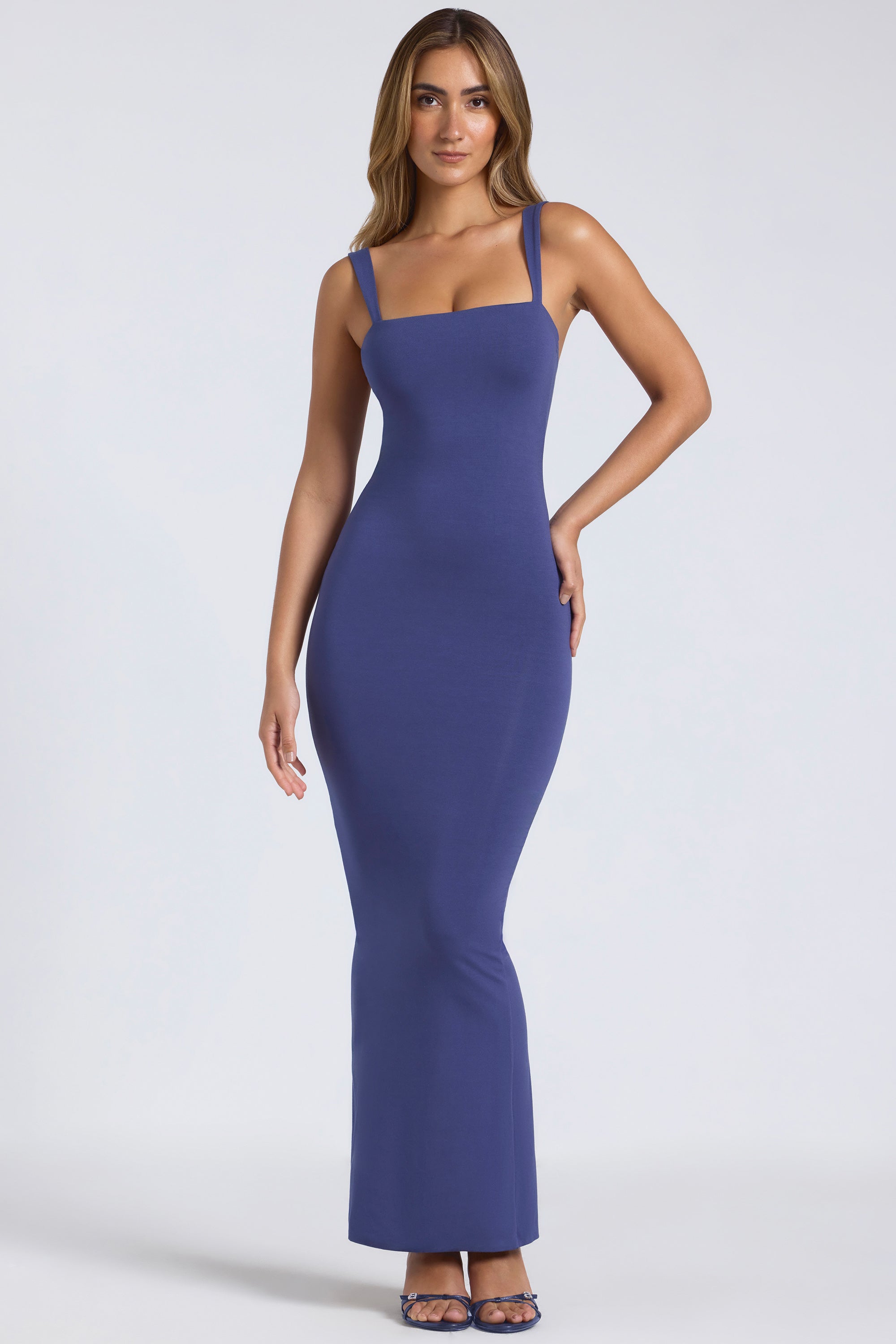 Elegant Scarf Neck Low Back Maxi Dress main image 0