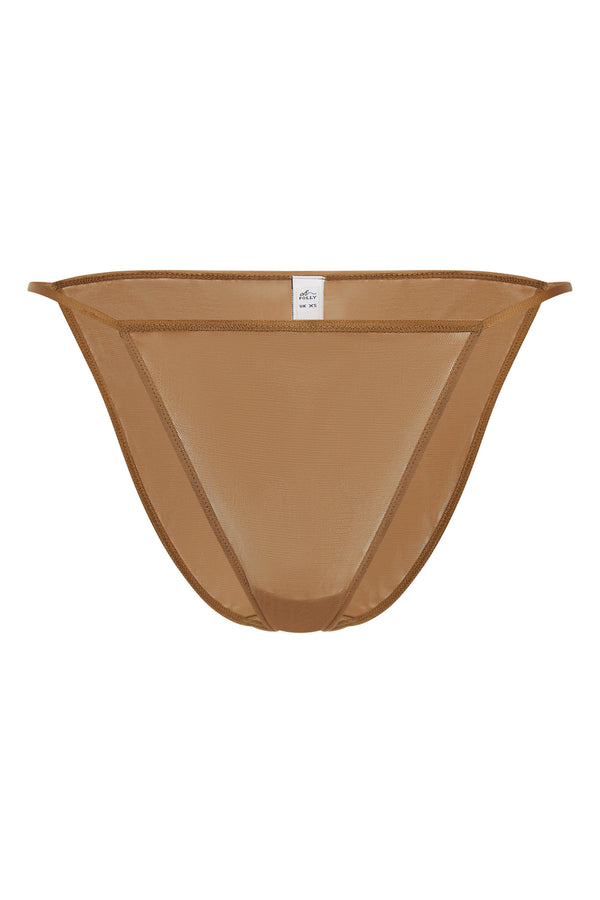 Soft Mesh String Bikini in Almond - 2