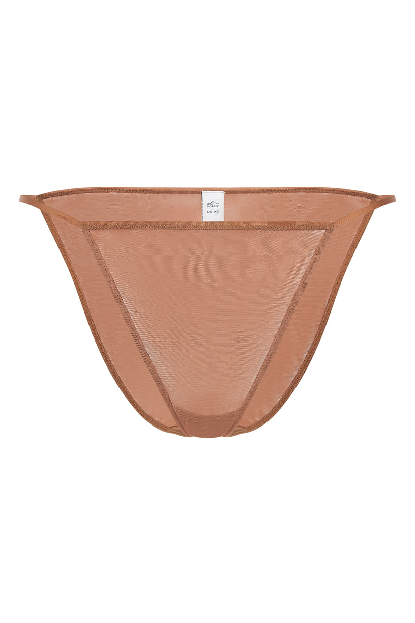 Soft Mesh String Bikini in Honey - 2