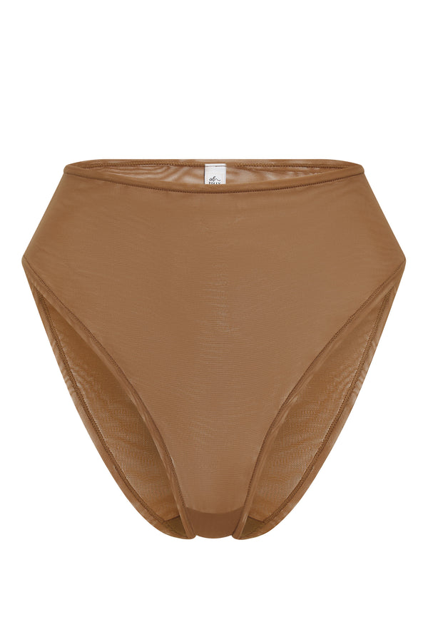 Soft Mesh High Waisted Knicker in Almond - 2