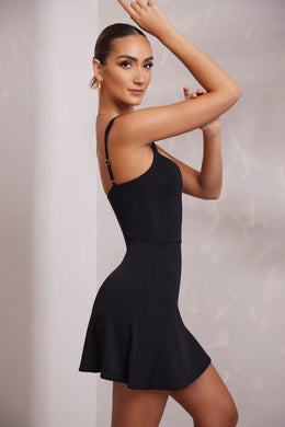 Sweetheart Neckline Mini Dress in Black