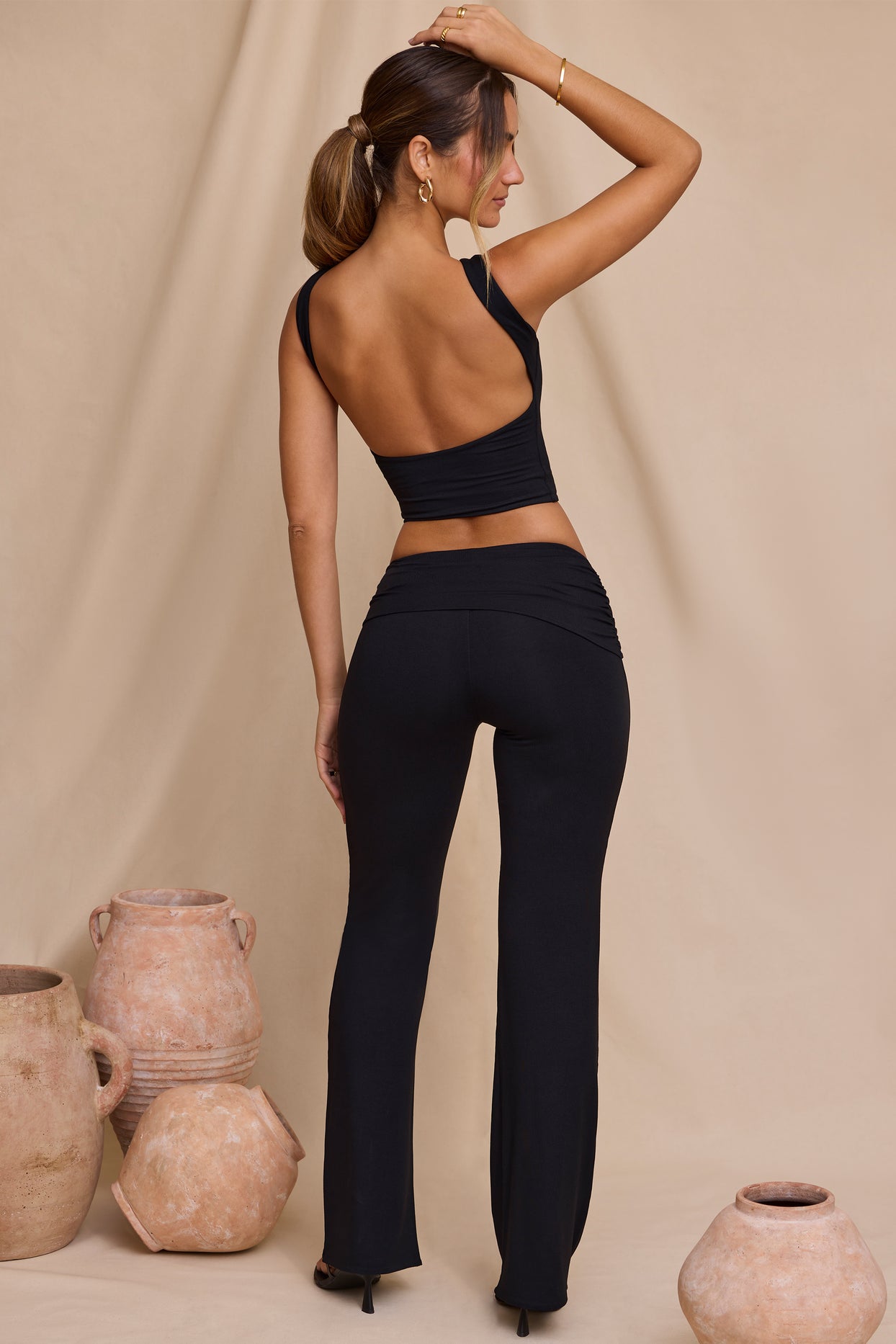 Tall Mid-Rise Straight Leg Trousers in Black