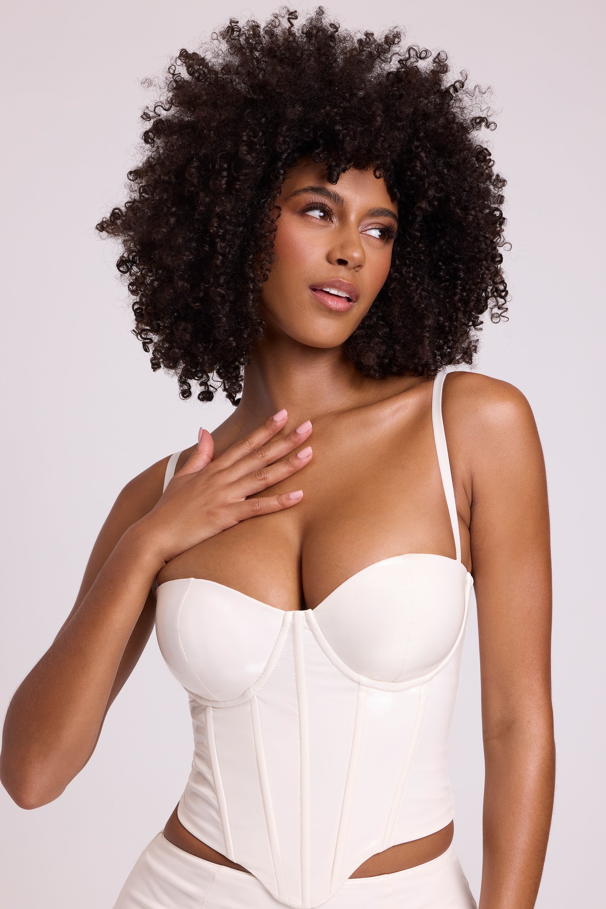 トップス theredthread corset fit tops bk wh THEREDTHREAD / ザレッドスレッド】S bonded corset tops