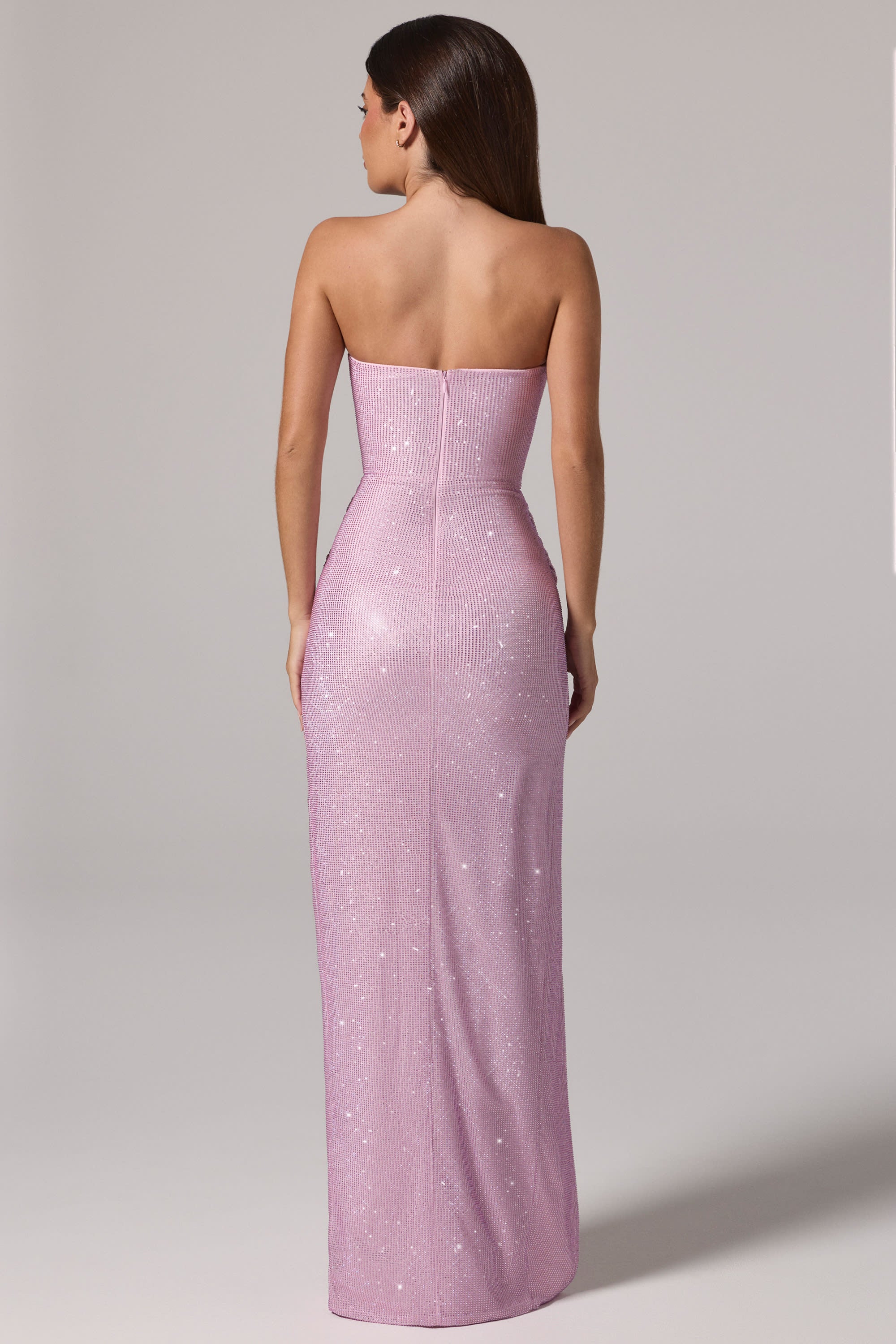 embellished bandeau cowl neck maxi dress in blush La Rochette Lavender loved silhouettes Size:GB 42 collection-auto_after-dark Green Avocado Salad