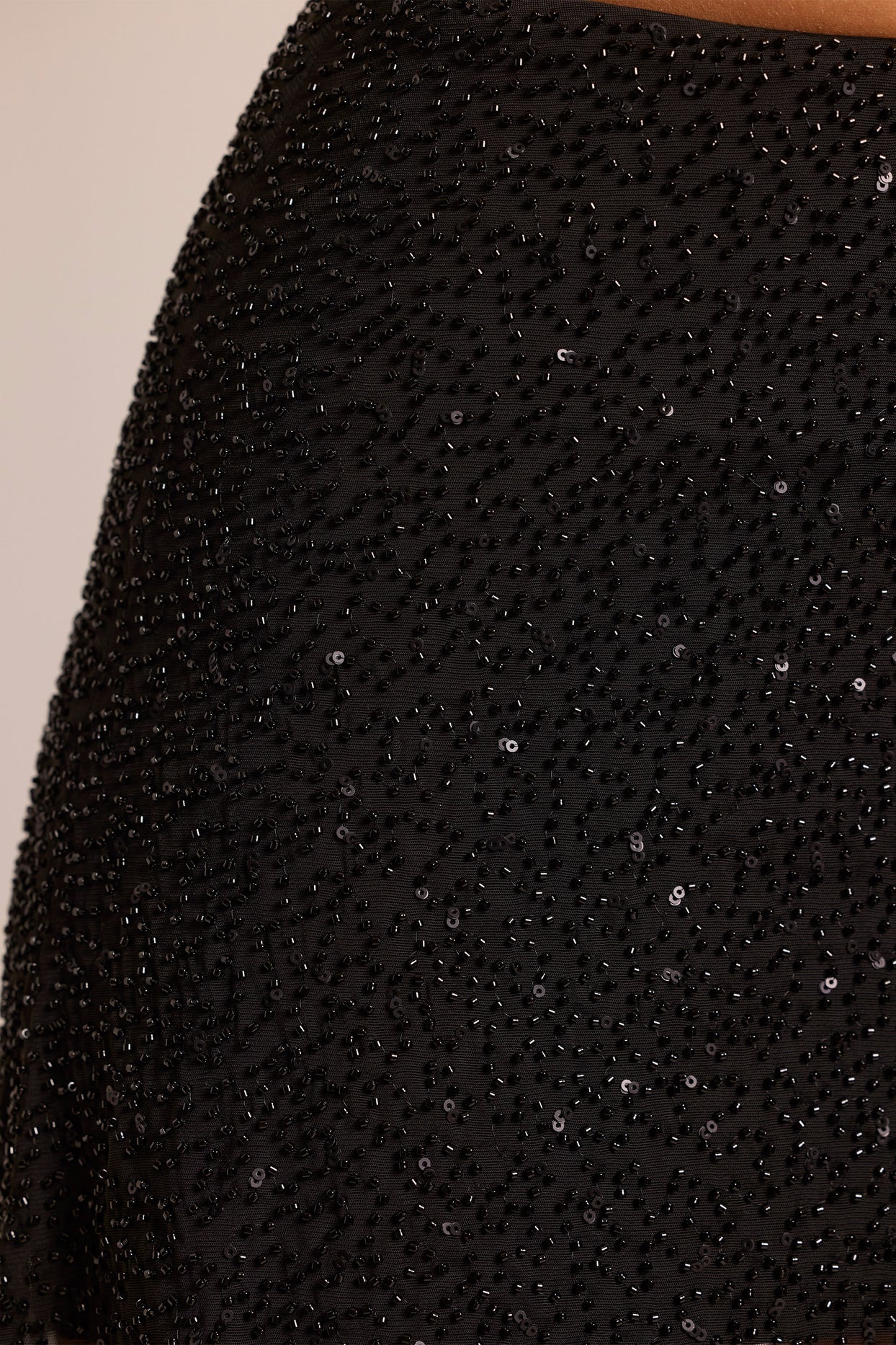 Embellished A-Line Mini Skirt in Black