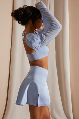 Spódnica mini z panelami w kolorze niebieskim