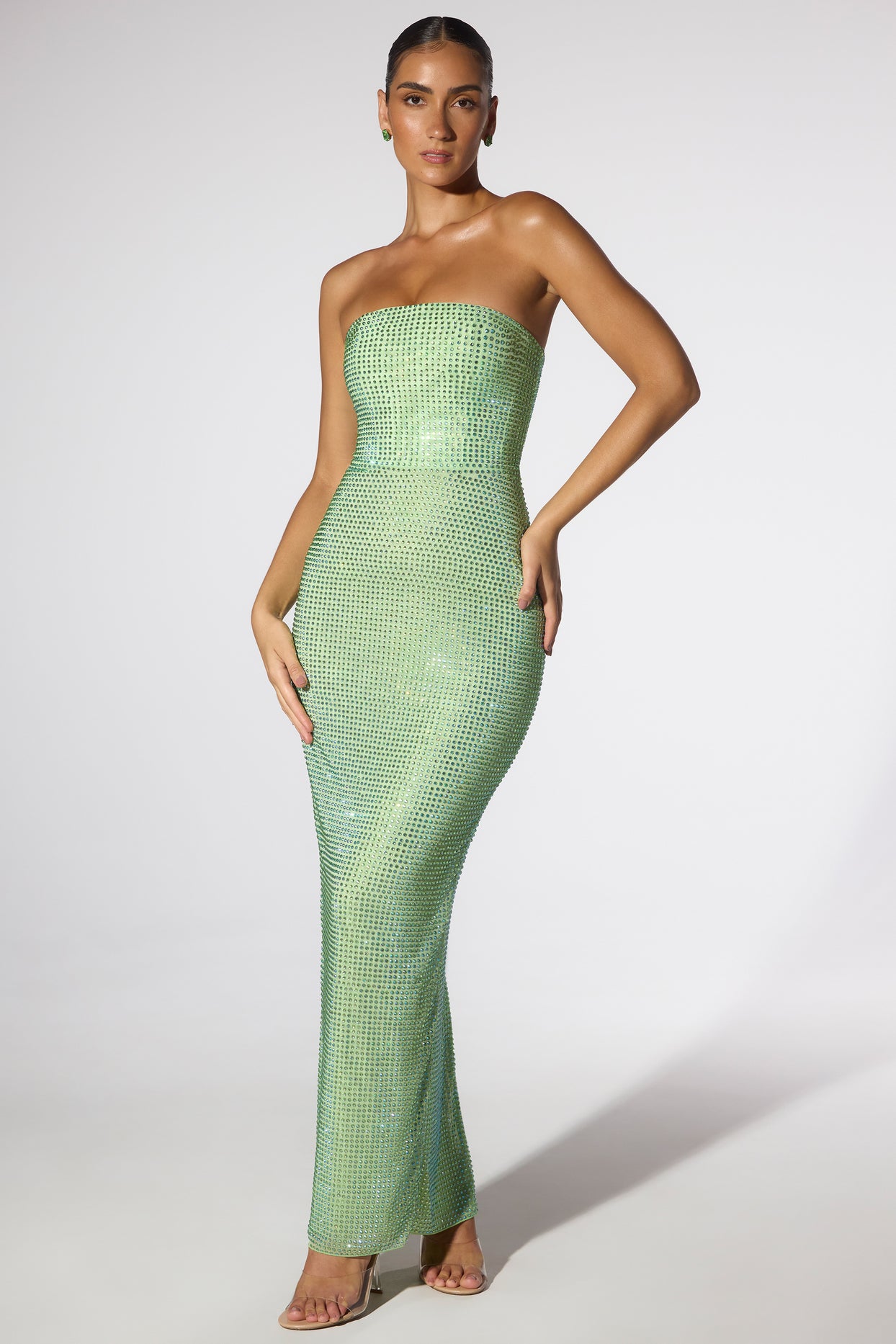 neon green dress oh polly Maxi Dress Oh Polly Lime Green Dress One Shoulder Cut Out Maxi Dress In Green