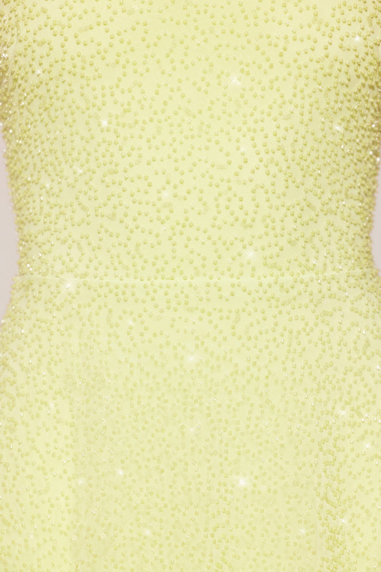 Zdobiona sukienka mini o linii A w kolorze limonkowo-zielonym