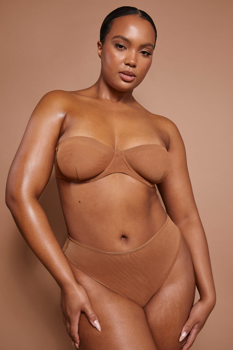 Soft Mesh High Waisted Knicker in Almond - 1