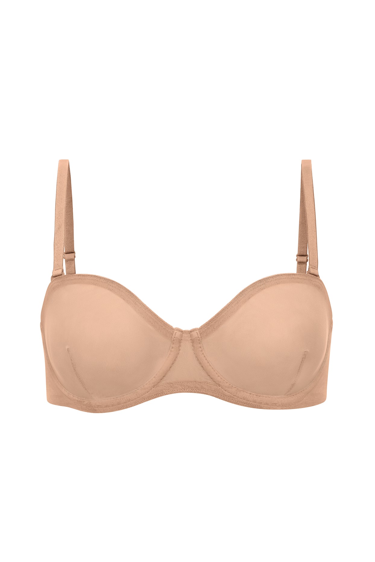 Intimates Soft Mesh Strapless Bra in Warm Peach | Oh Polly