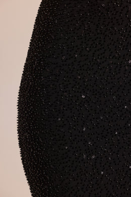 Ozdobiona spódnica maxi ze średnim stanem w kolorze czarnym