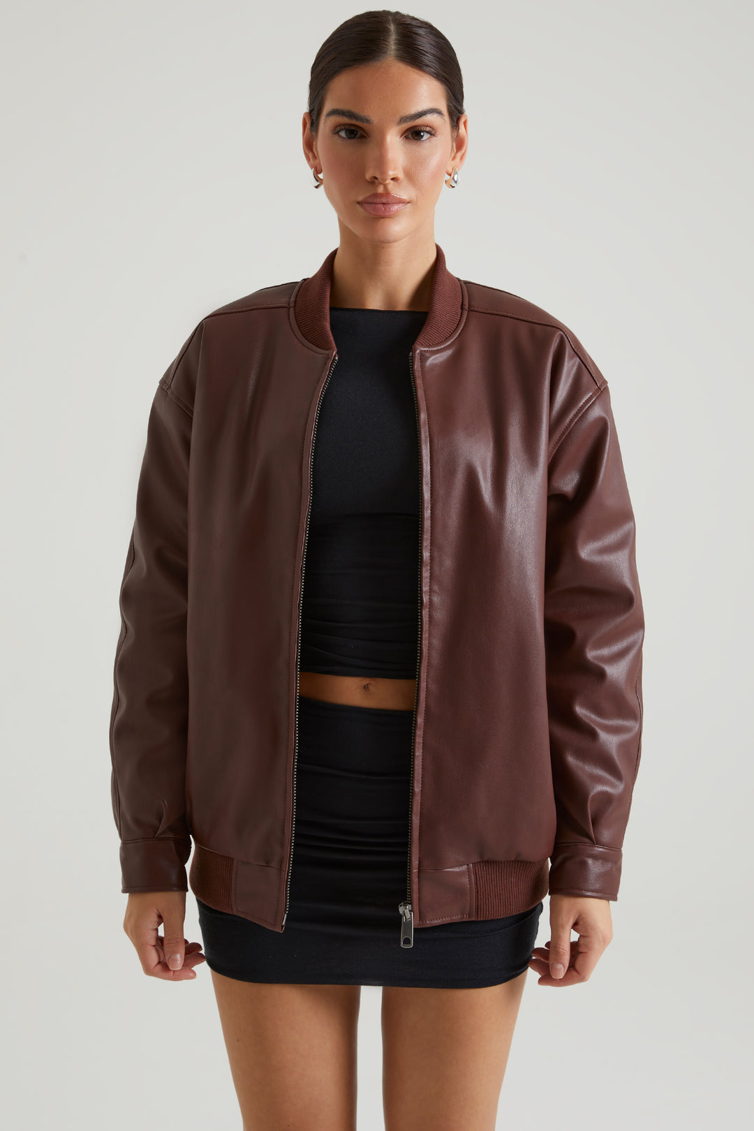 Cotton Poplin Faux Leather Jacket