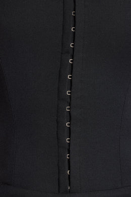 Combinaison corset bandeau en sergé brossé en noir