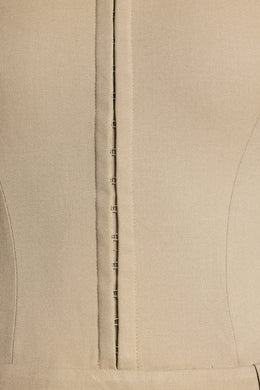 Kombinezon z gorsetem typu bandeau Petite ze szczotkowanego diagonalu w kolorze taupe