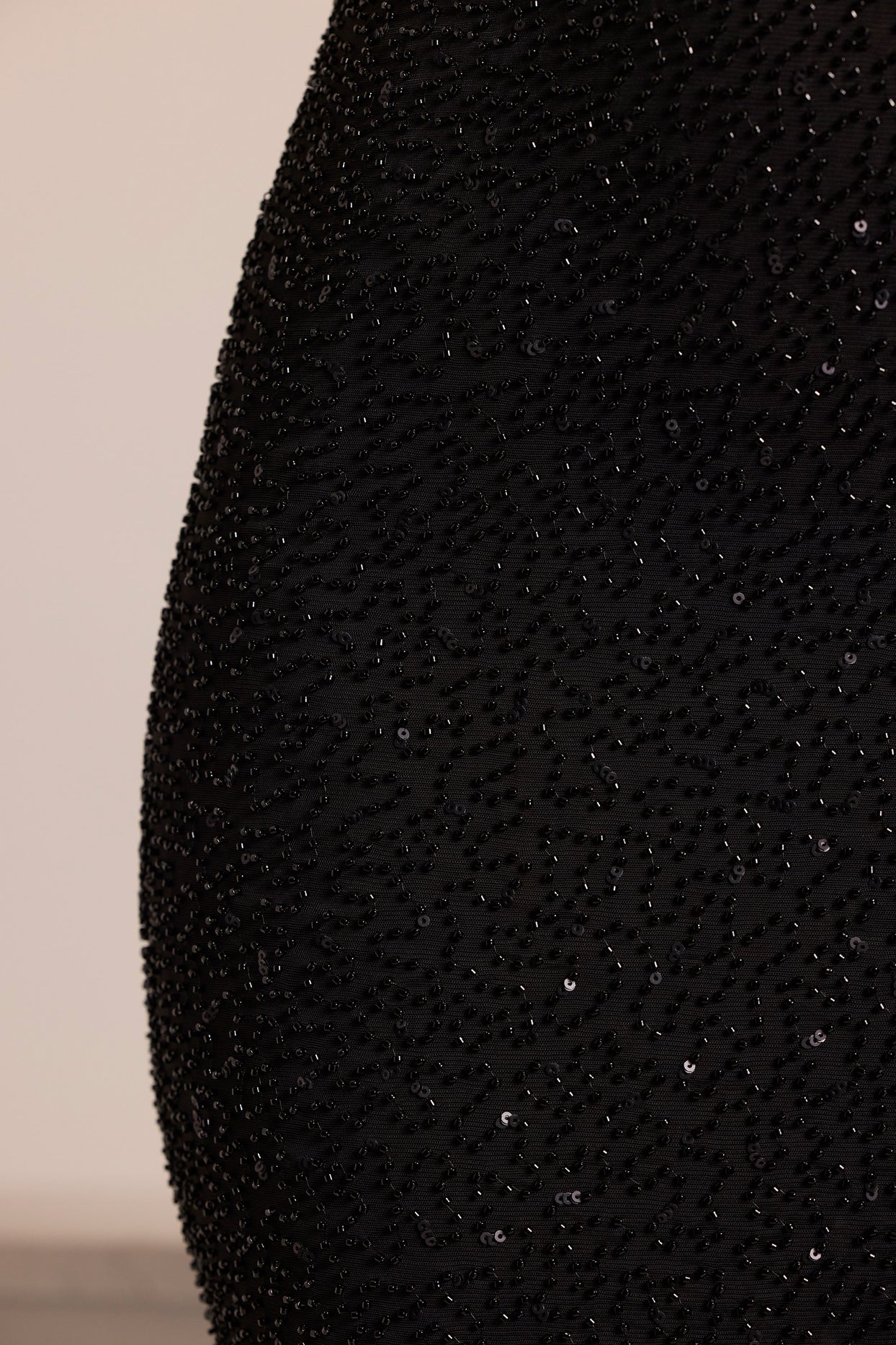 Embellished Strapless Cowl Neck Maxi Dress in Black