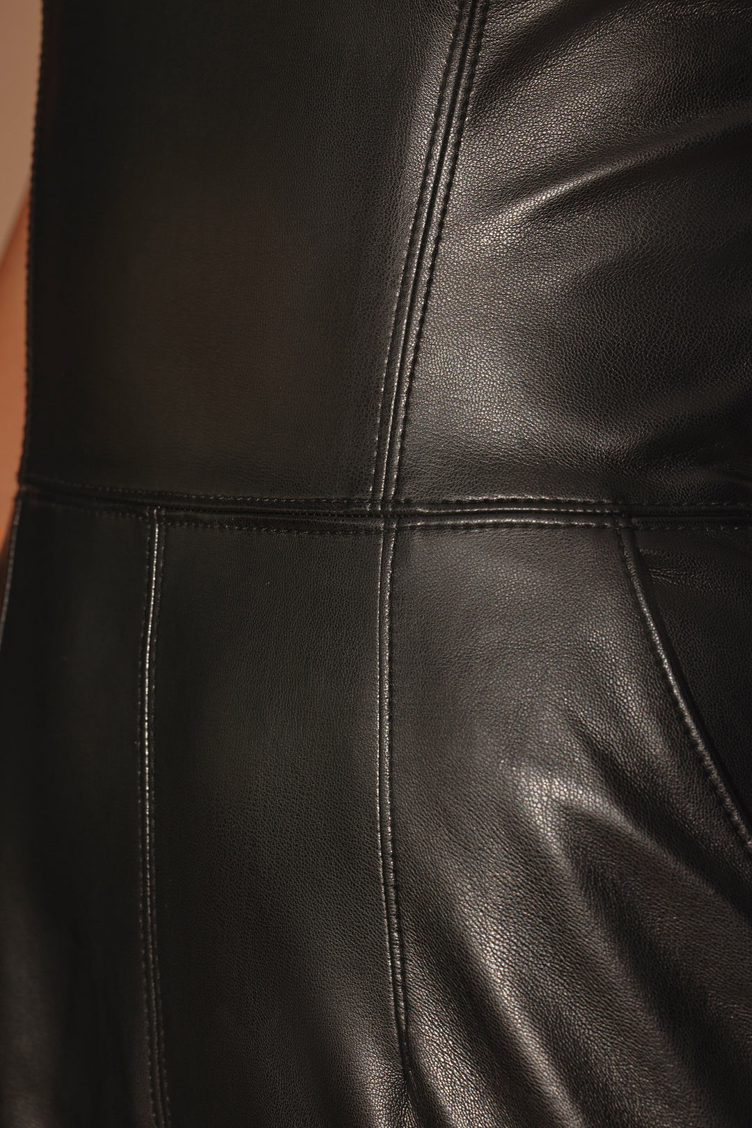 Selah Petite Strapless Wide Leg Vegan Leather Jumpsuit in Black | Oh Polly