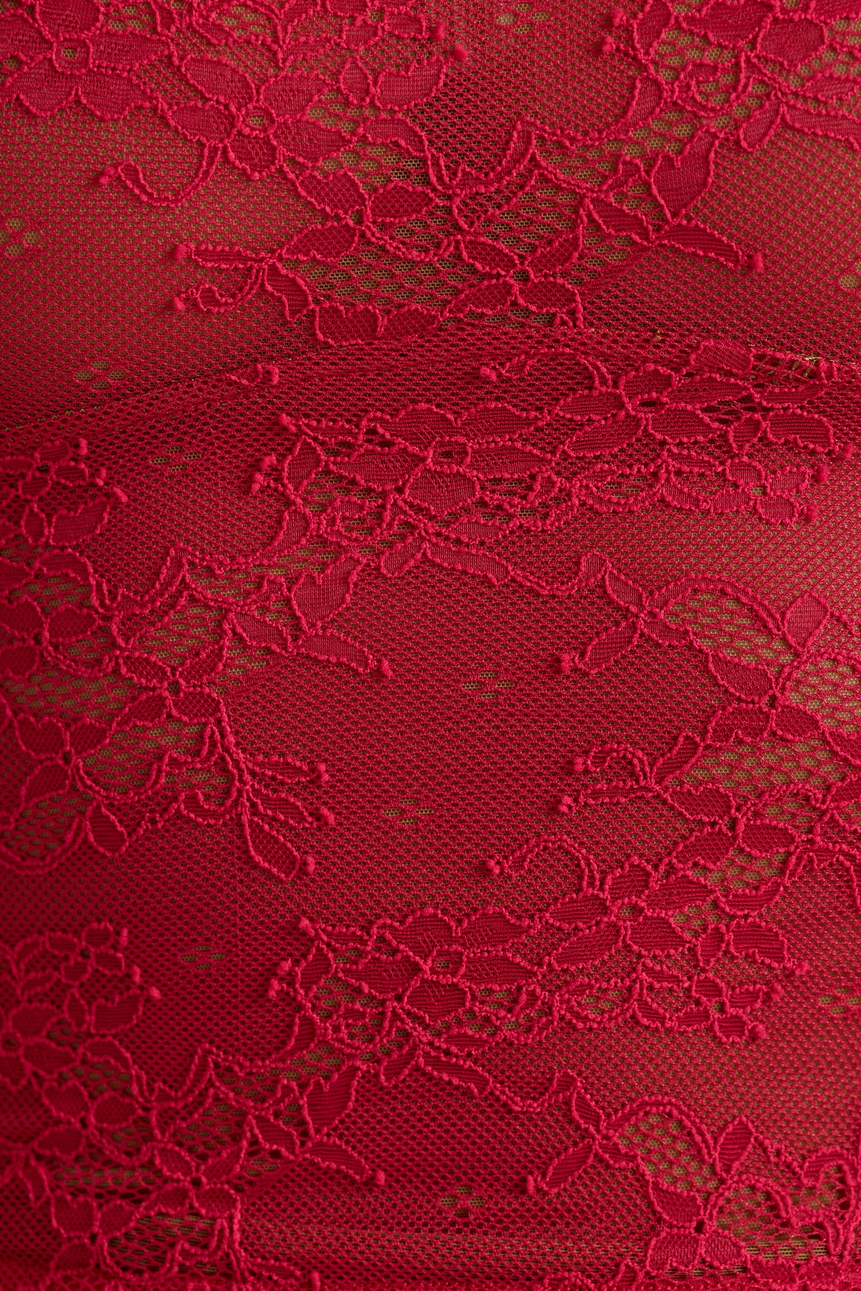 Koronkowy top z długim rękawem w kolorze wiśniowej czerwieni