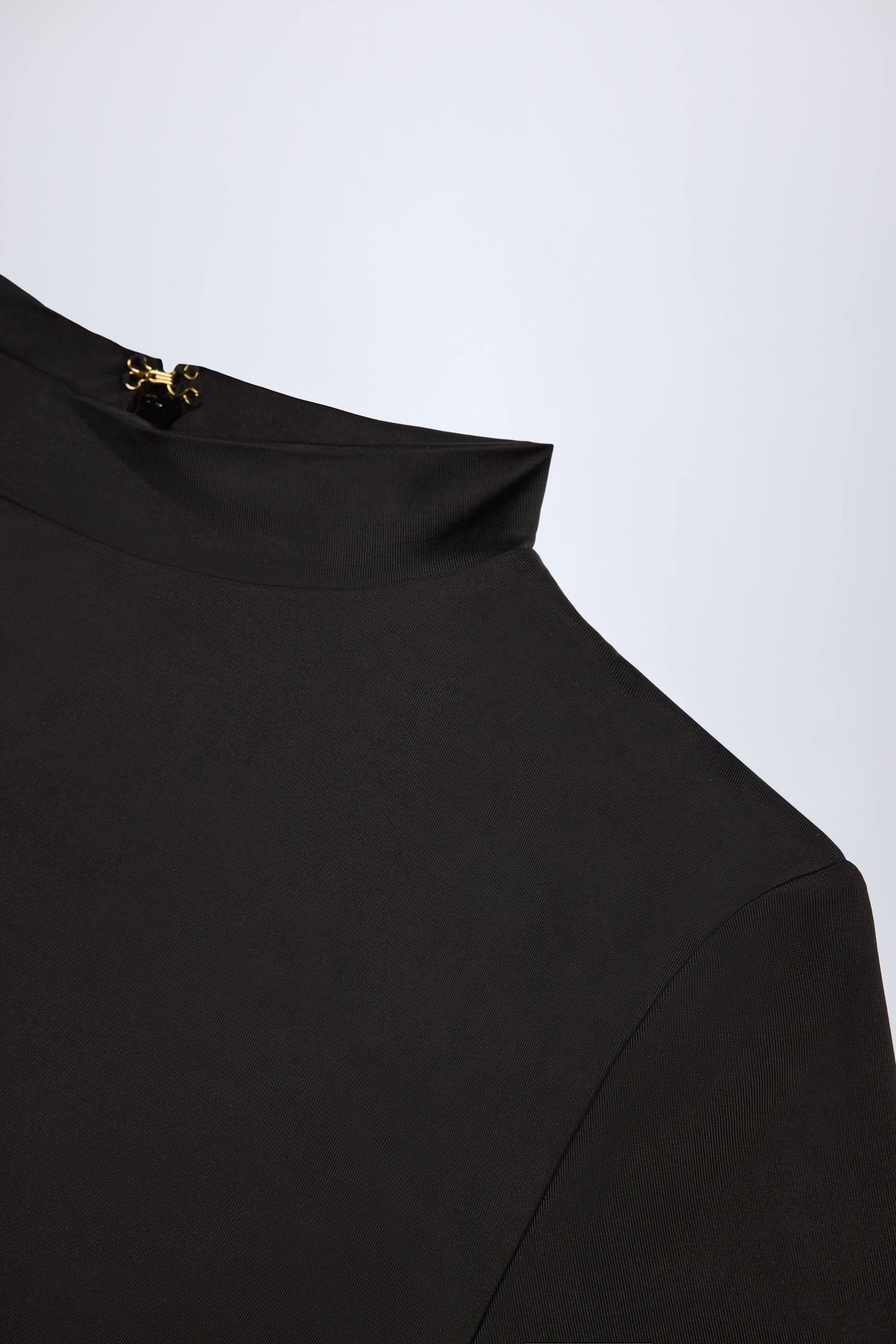 Slinky Jersey Long-Sleeve Playsuit in Black - 7