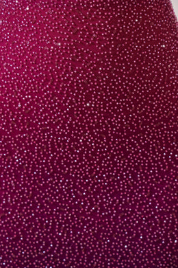 Robe longue ornée en ombré rose/violet