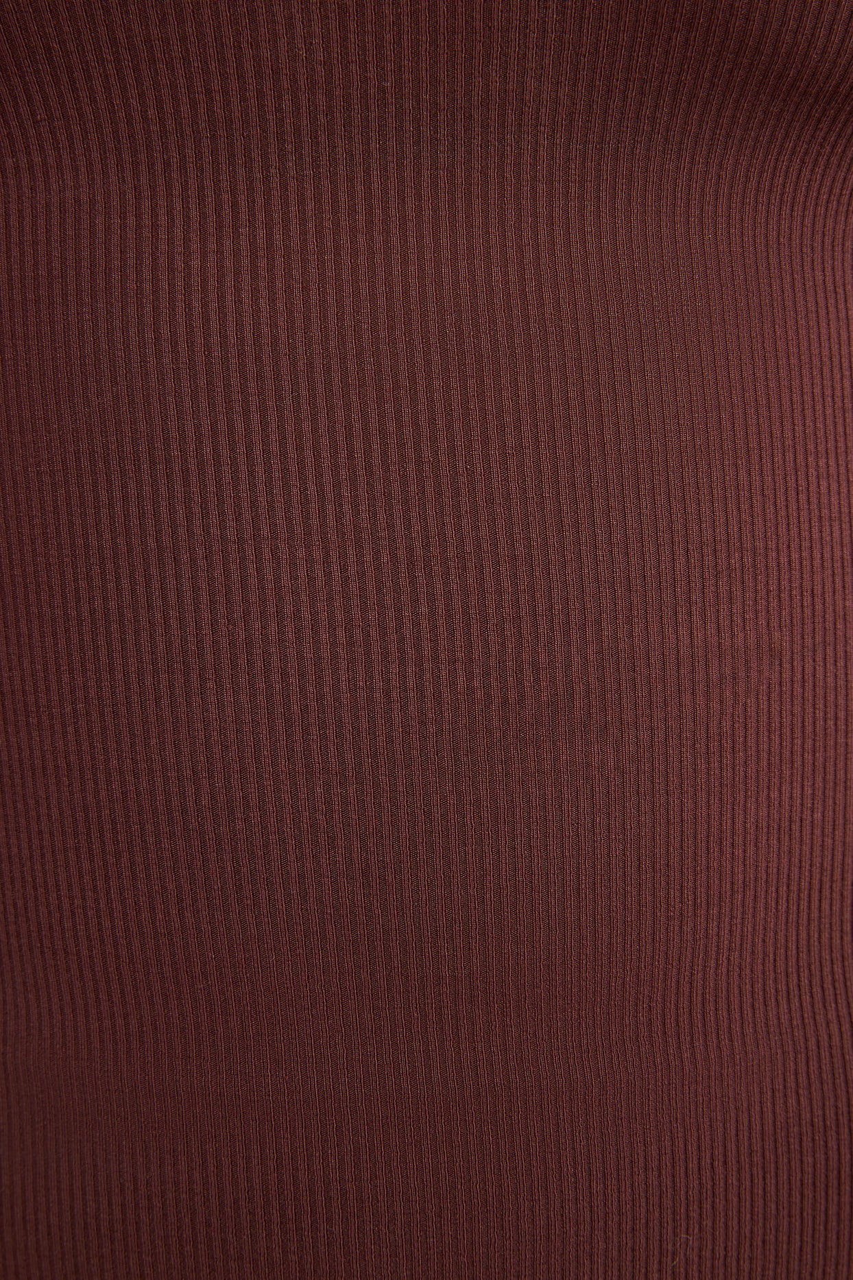Prążkowany modalny top z długim rękawem w kolorze czekolady