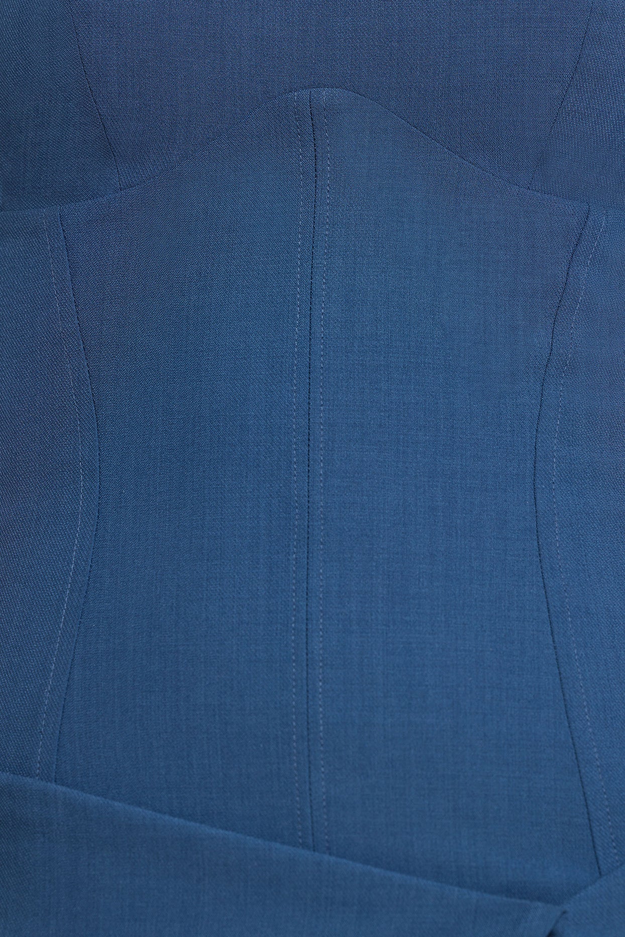 Mini-robe plissée portefeuille en sergé tissé en bleu marine français