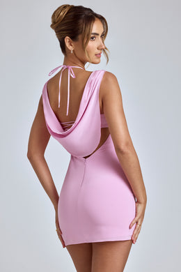 Mirabel Cowl-Neck A-Line Mini Dress in Baby Pink – Oh Polly US
