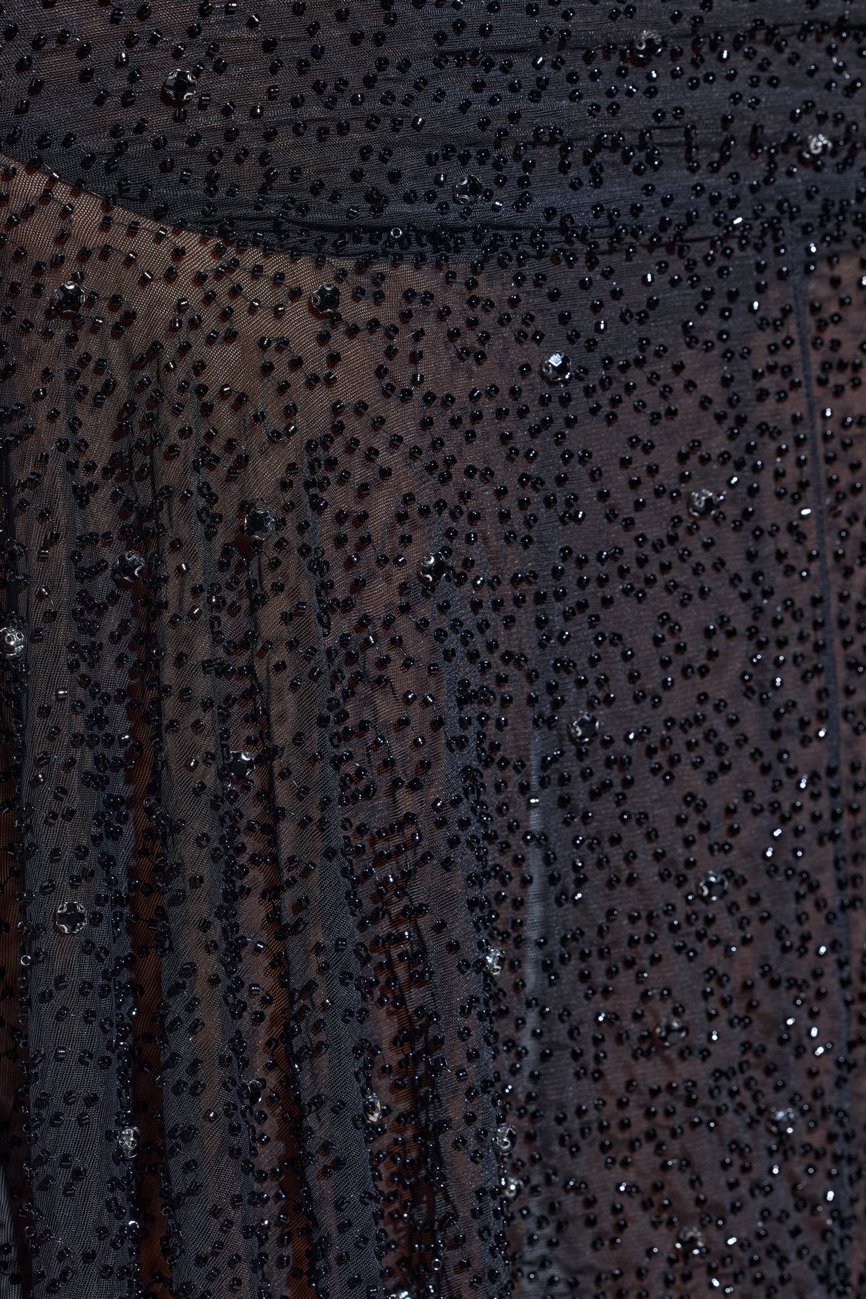 Embellished Handkerchief Hem Skirt in Black - 4