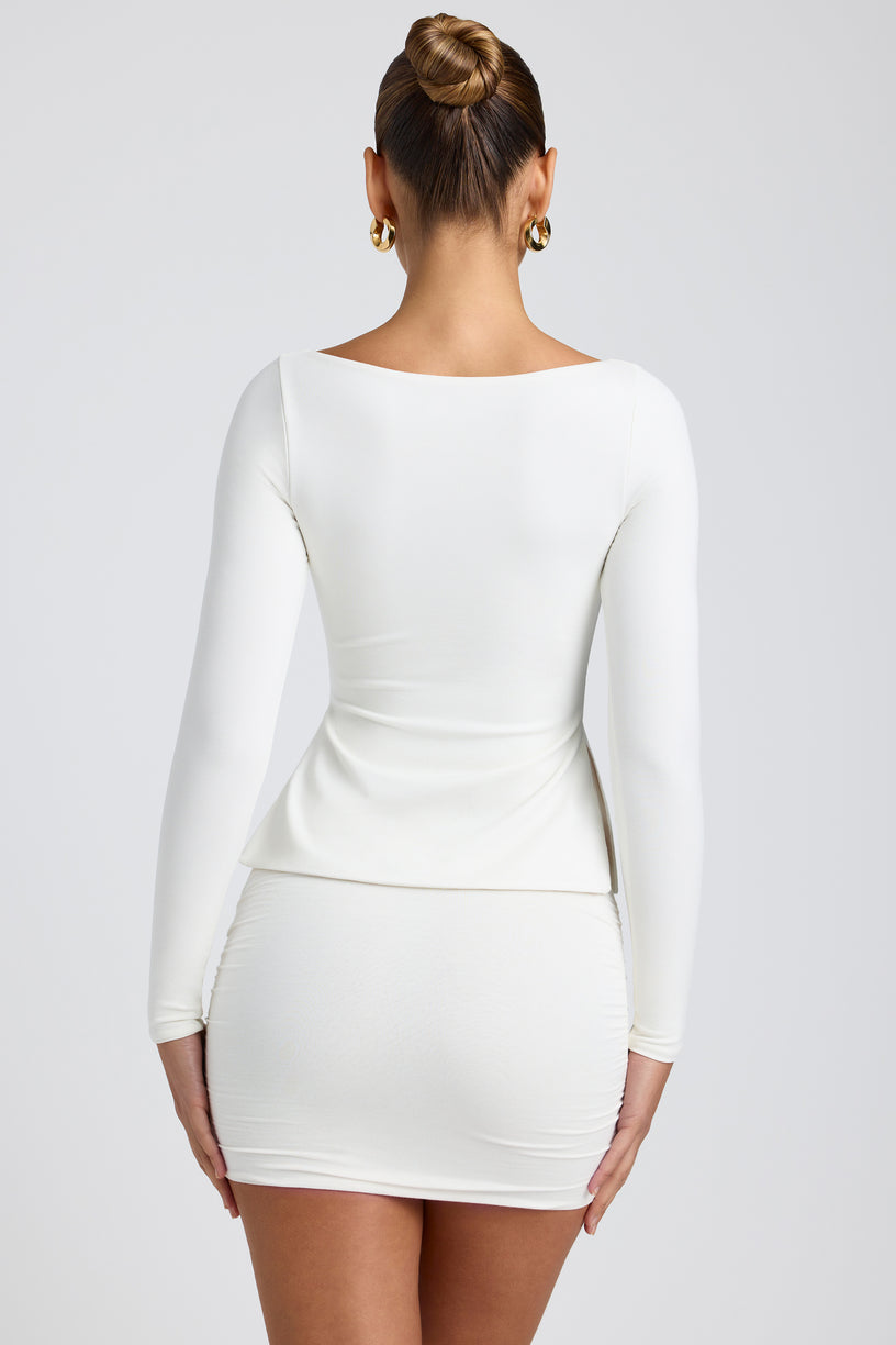 Modal Sweetheart-Neck Top in White - 2