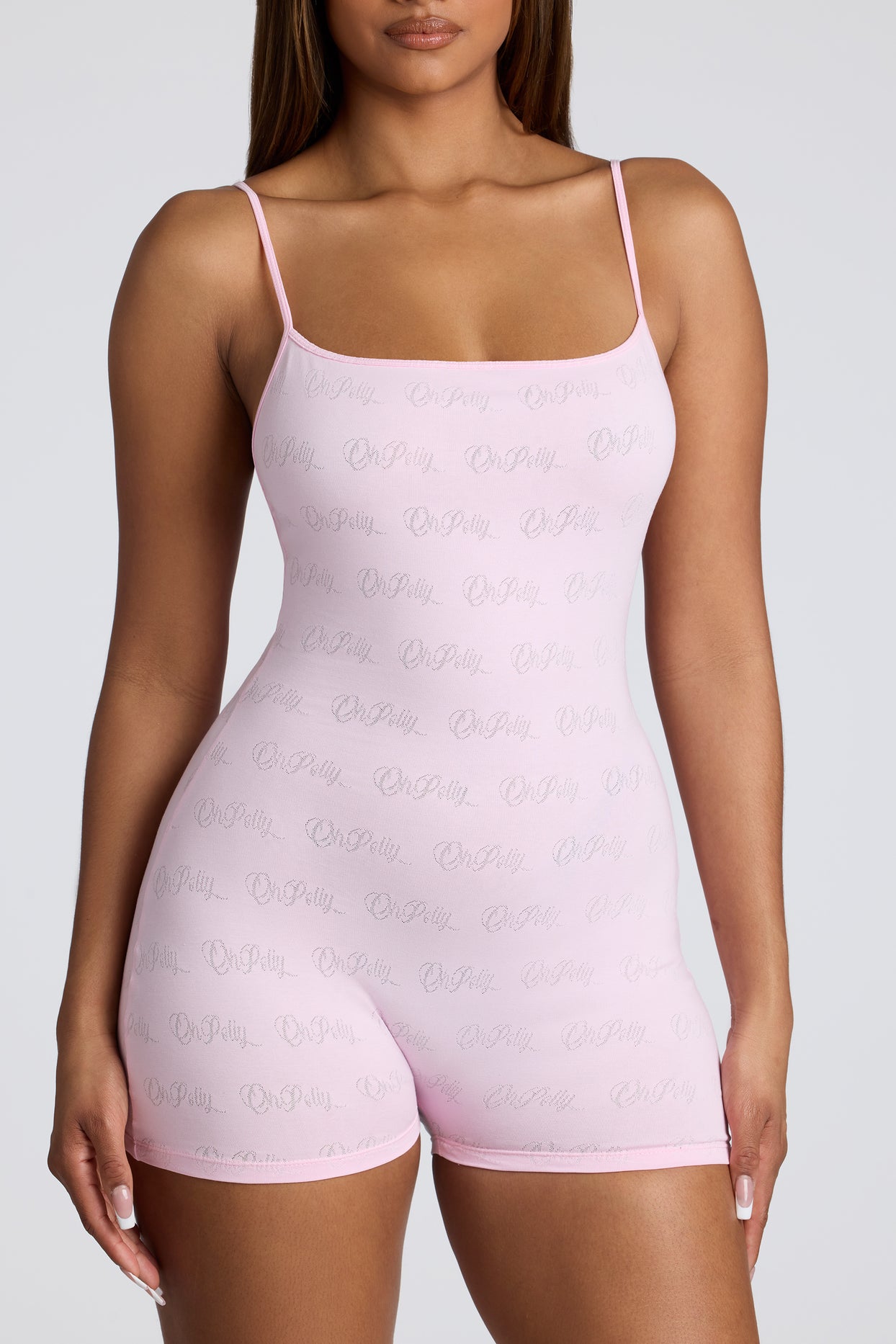 Strappy Low Back Pointelle Romper in Pink Lemonade - 4