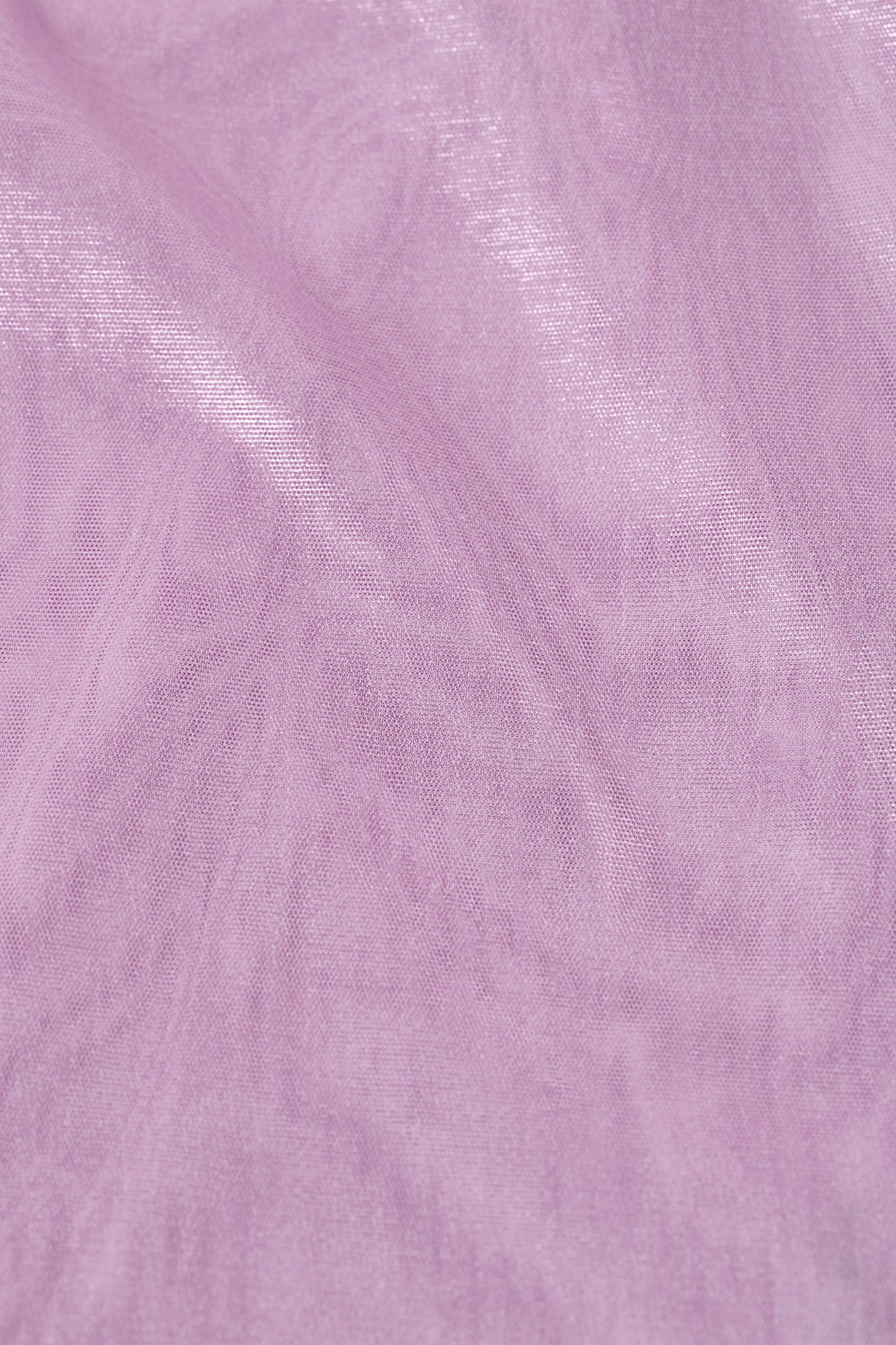 Haut froncé métallisé à col haut en rose violet