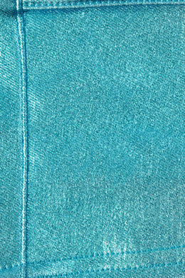 Metaliczne szorty dżinsowe z wysokim stanem w kolorze Aqua