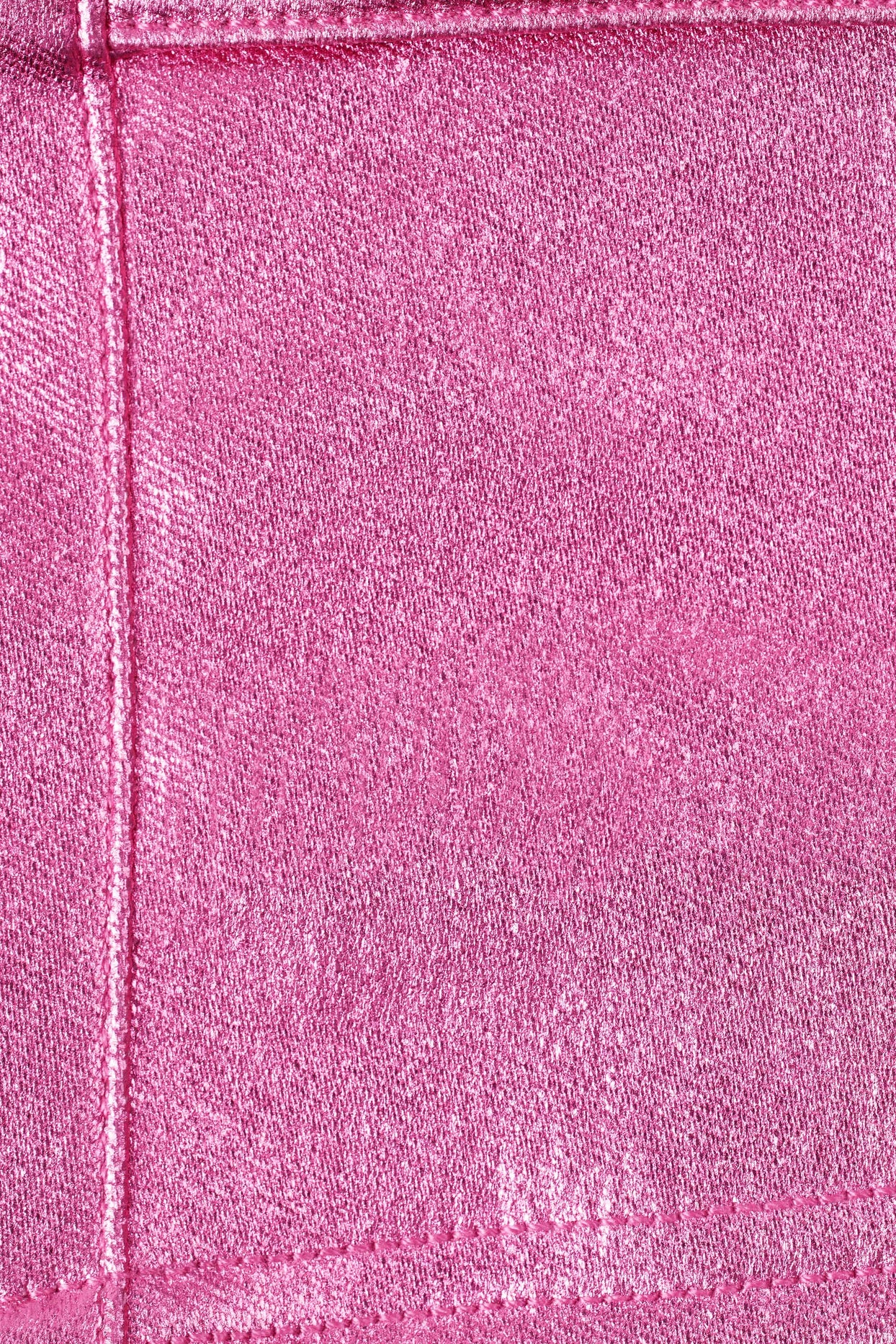 Metallic Denim Belted Corset Playsuit in Deep Pink
