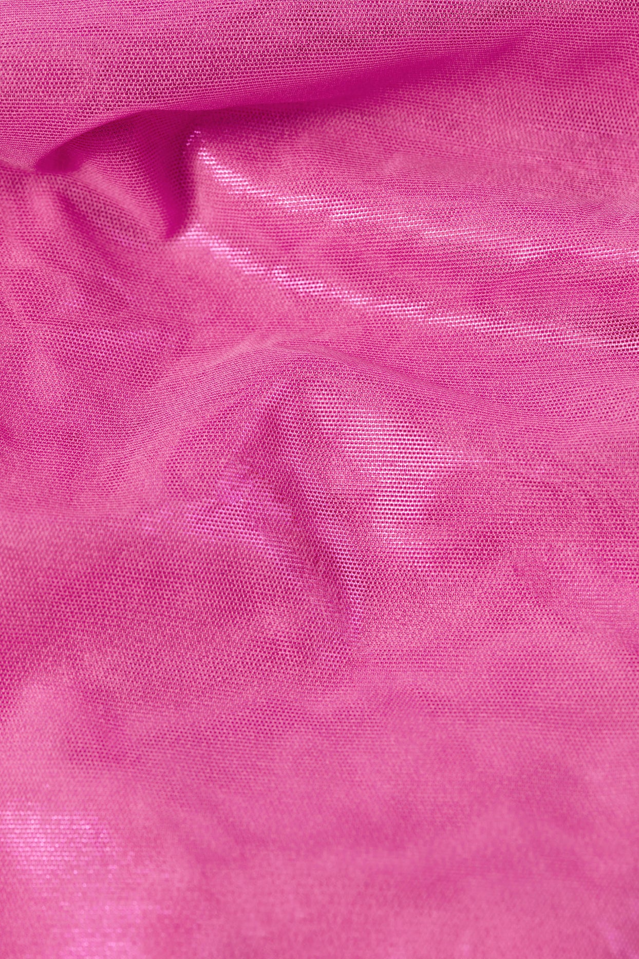 Pantalon évasé taille basse à volants métallisés en rose bubblegum