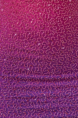 Mini-robe ornée à col licou en ombré rose/violet
