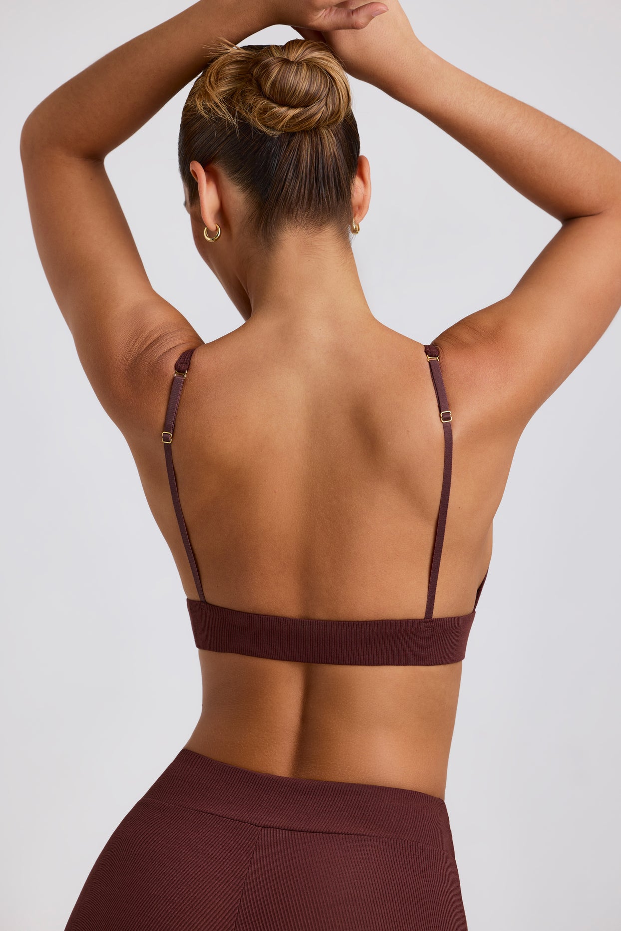 Ribbed Modal Triangle Bralette in Espresso - 2