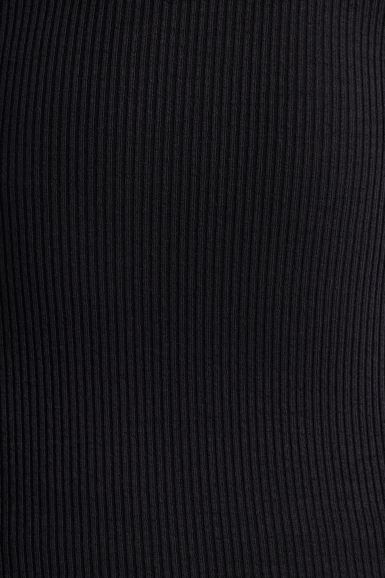 Prążkowany modalny top z okrągłym dekoltem w kolorze czarnym