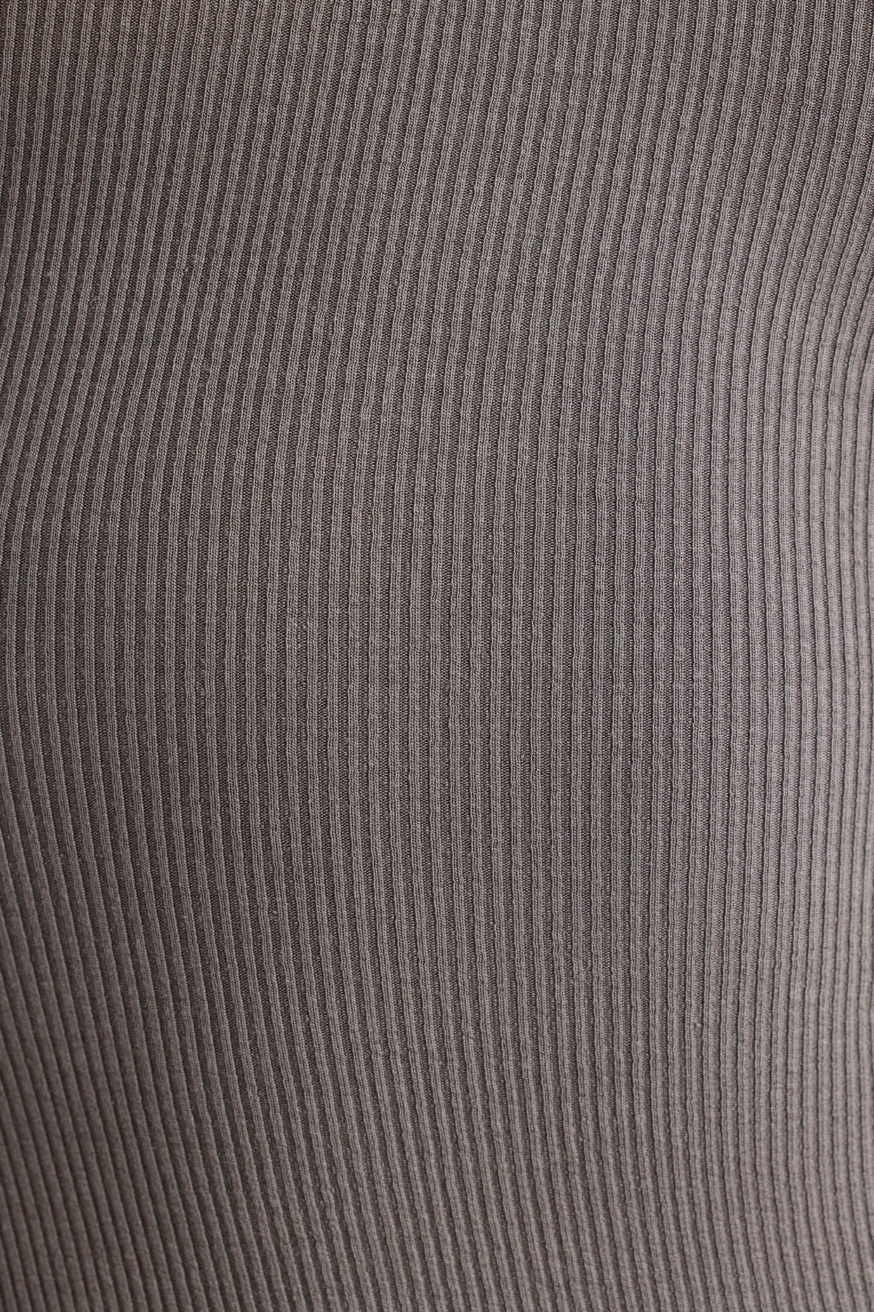 Prążkowany modalny top z okrągłym dekoltem w kolorze szarym