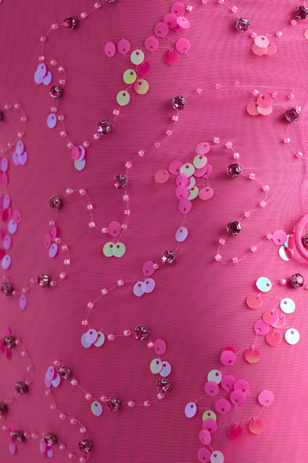 Mini-robe à lacets ornée en rose bubblegum