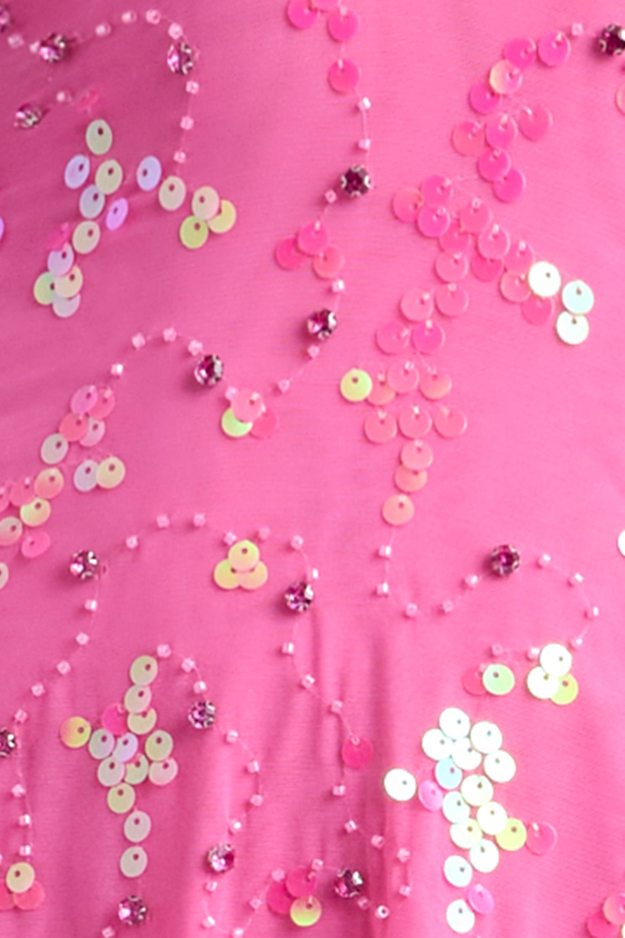 Mini-robe ornée à plusieurs bretelles en rose bubblegum