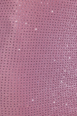 Embellished Strapless Crop Top in Light Pink