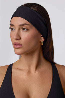 Ribbed Modal Headband in Black