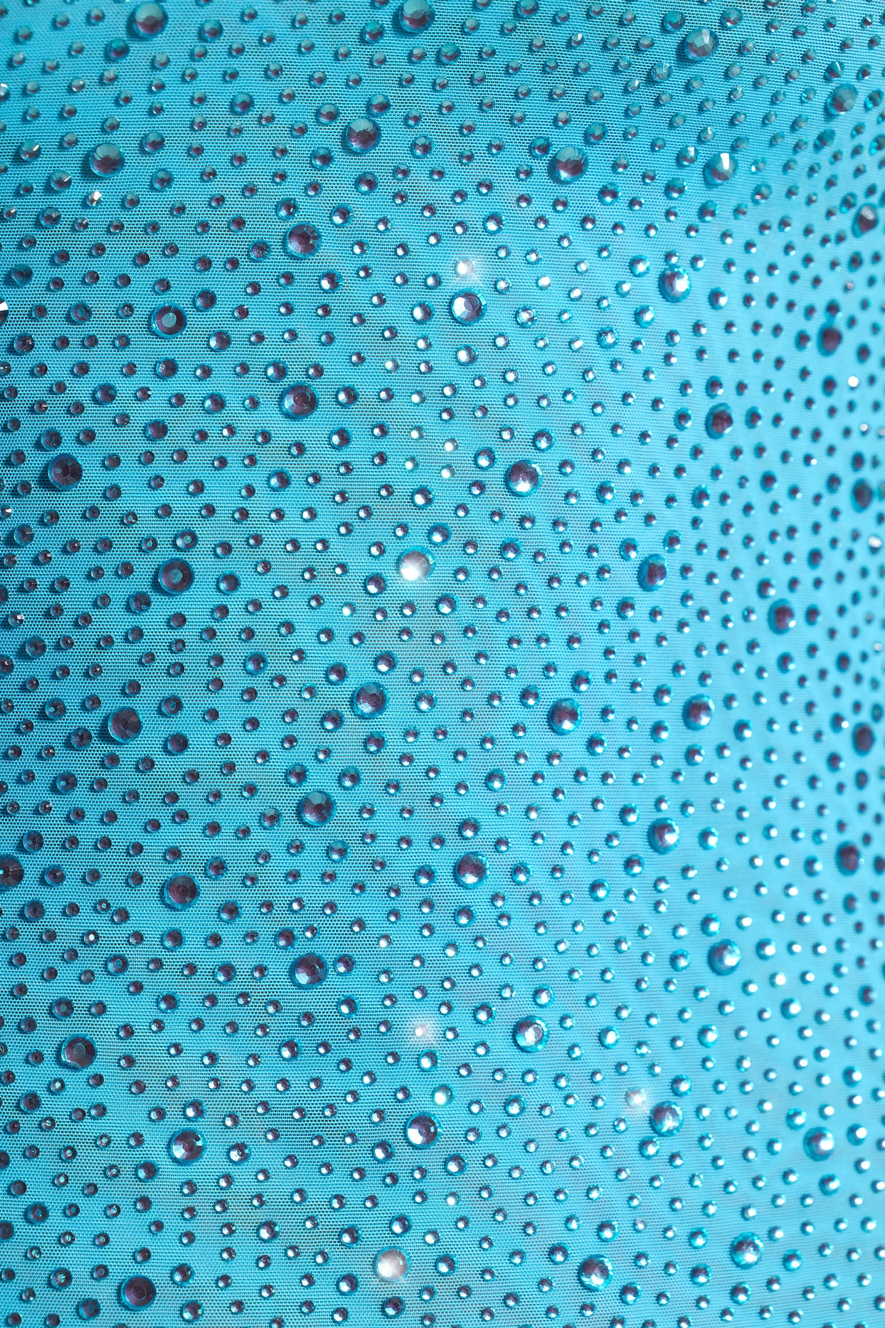 Embellished Bodycon Mini Dress in Aqua Blue