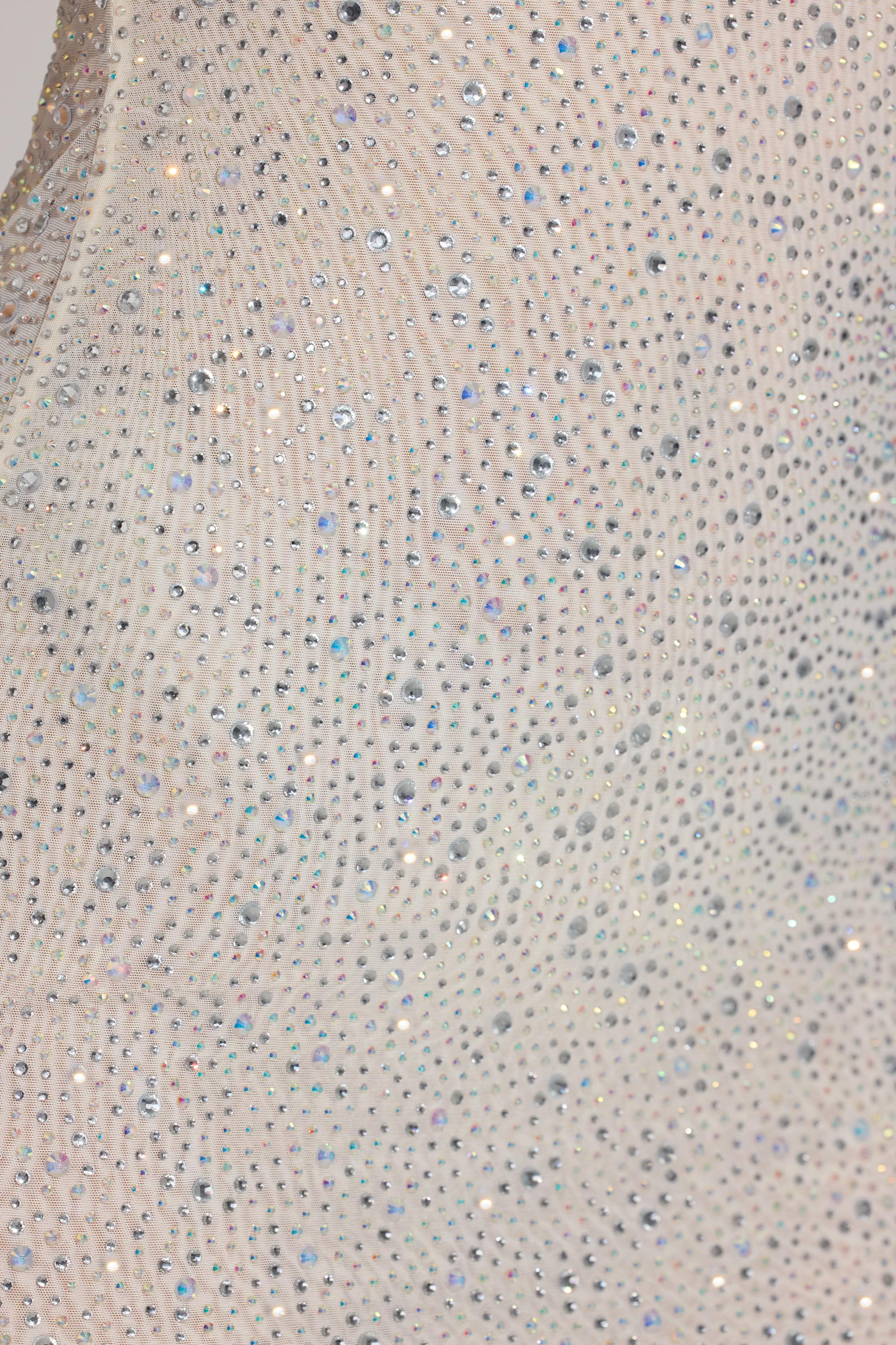 Embellished Bodycon Mini Dress in Snow