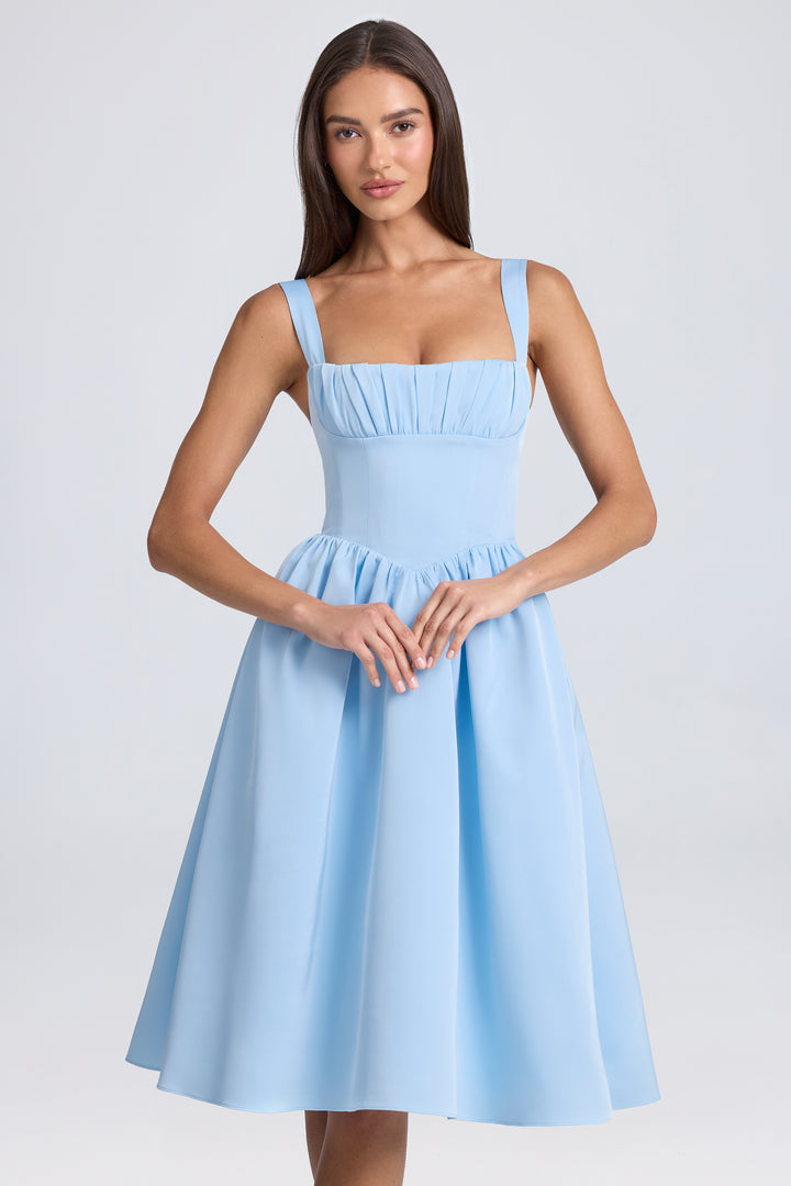 •CELESTE• cotton corset midaxi dress
