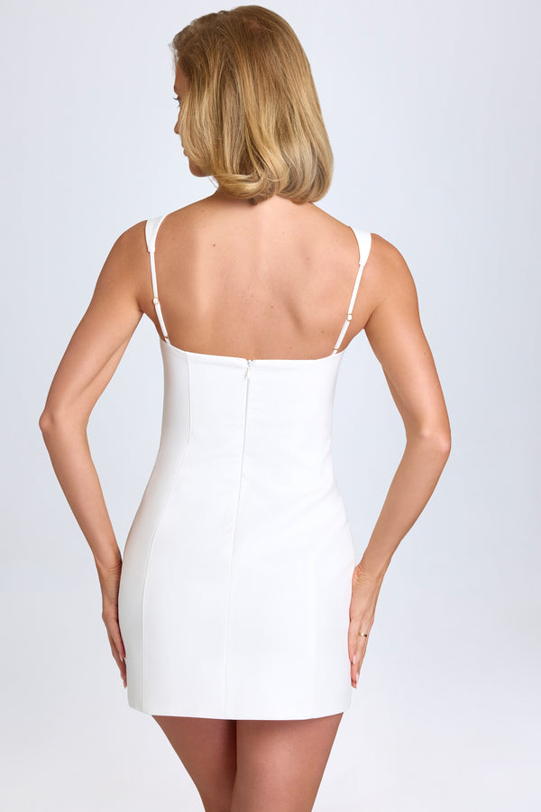 Sweetheart-Neck Micro Mini Dress in White - 2