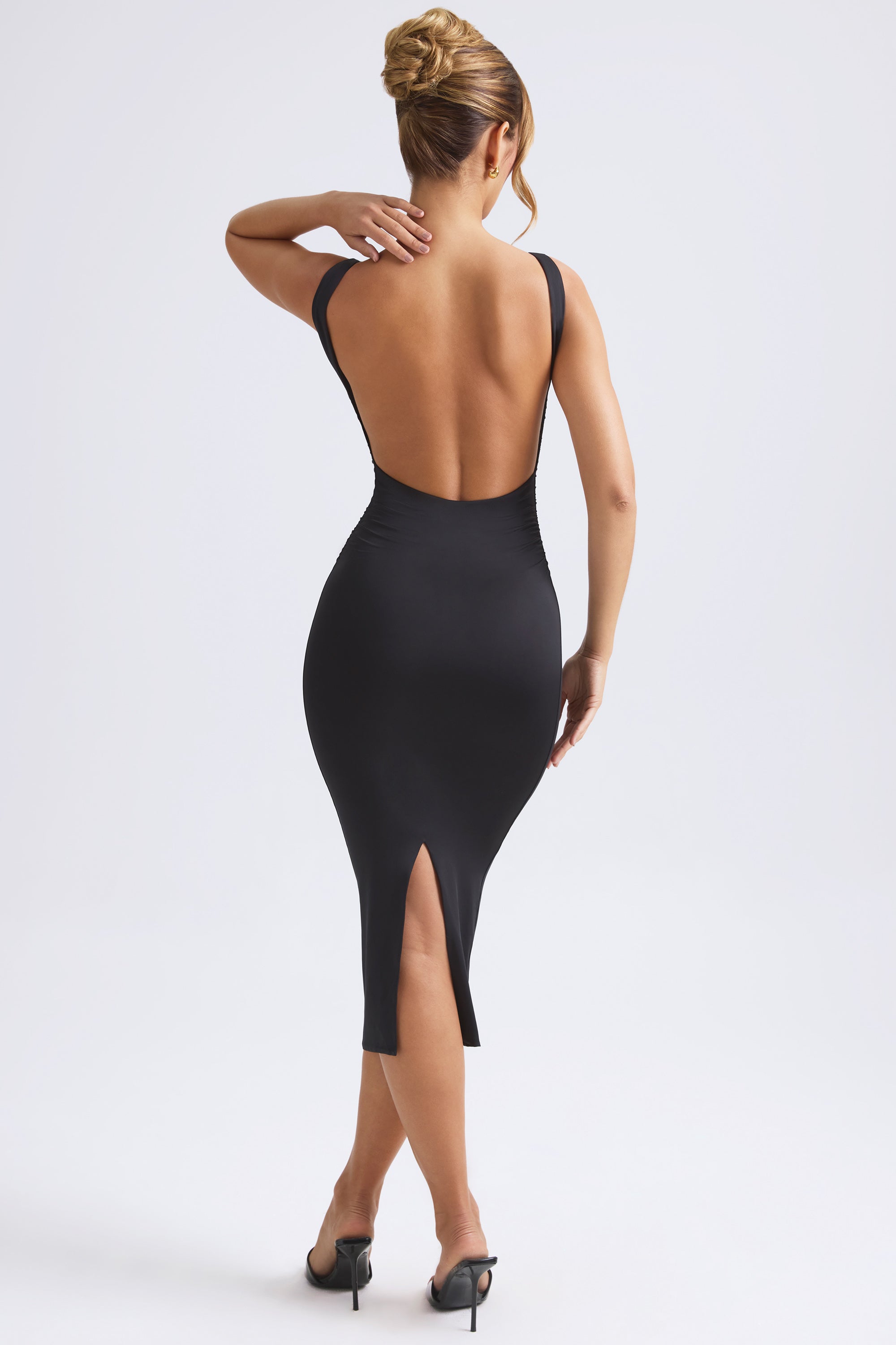 backless black dress soaked to the skin Rare London Women's Black Backless Bandage Fishtail Maxi Dress 14 / Black
