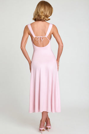 Thandie Sweetheart-Neck Ruched Midaxi Dress in Blush | Oh Polly Thandie Sweetheart-Neck Ruched Midaxi Dress in Blush | Oh Polly